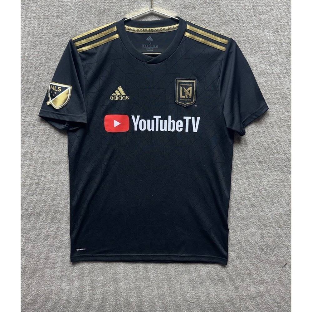 Adidas LAFC Los Angeles Football Club Black/Gold Soccer Jersey Sz Small EUC